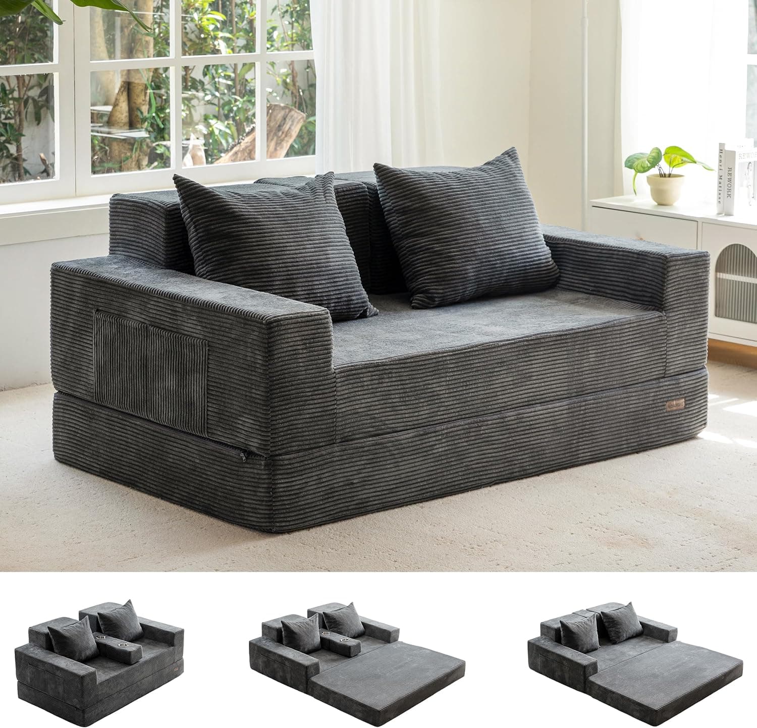 Evvo Cloud Loveseat in Grey